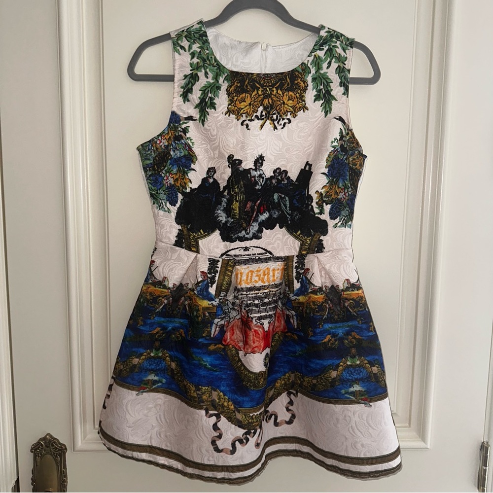 White Artistic Music Mini Dress